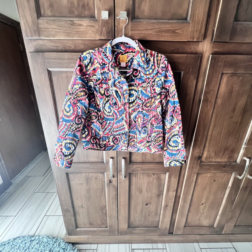 Ruby Rd.-Paisley Print Jacket Size 14 - Picture 1 of 16
